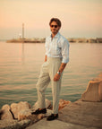 Gianni | Pantaloni a vita alta con fibbia