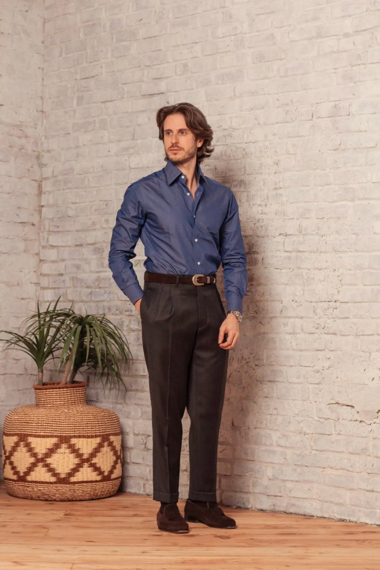 Marcello | Pantalone a vita alta con pinces