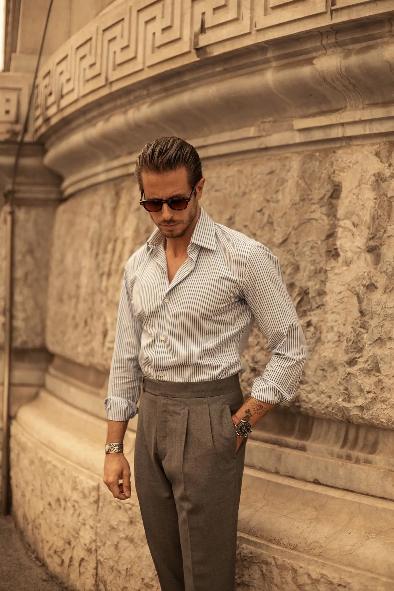 Vittorio | Pantalone a vita alta 3 bottoni